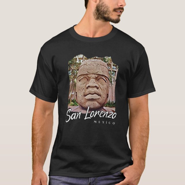 T-shirt Olmec Colossal Tête Peinture Statues géantes Mexiq (Devant)