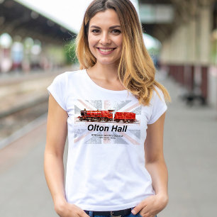 T-shirt Olton Hall Train à vapeur Vintage Anglais Locomoti