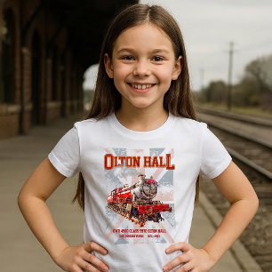 T-shirt Olton Hall Train à vapeur Vintage Anglais Locomoti