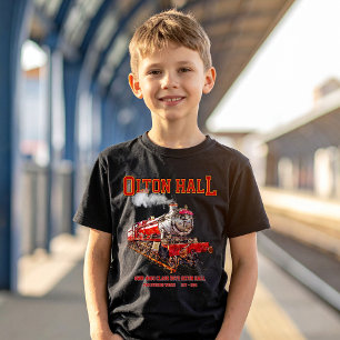 T-shirt Olton Hall Train à vapeur Vintage Anglais Locomoti