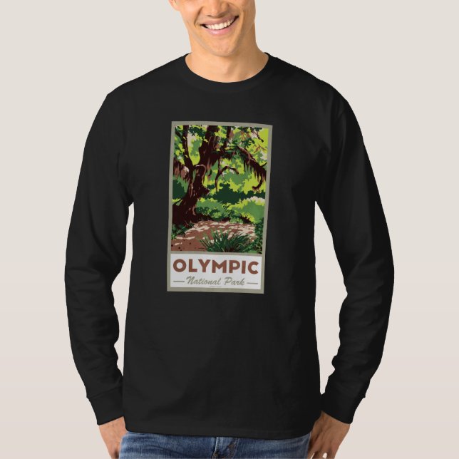 T-shirt Olympic National Park Vintage Travel Poster (Devant)