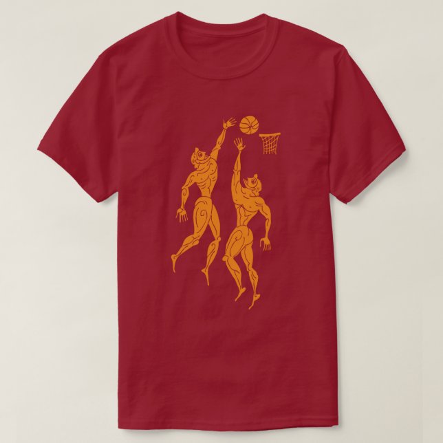 T-shirt Olympiens modernes anciens Basketball foncé (Design devant)