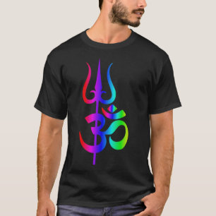 T-shirt Om et trishul hindu conception psychédélique