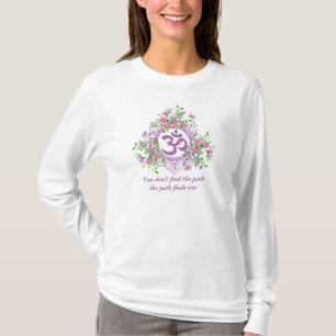 T-shirt Om, géométrie effrayée, flores
