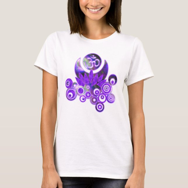 T-shirt OM LOTUS Design violet + vos idées (Devant)