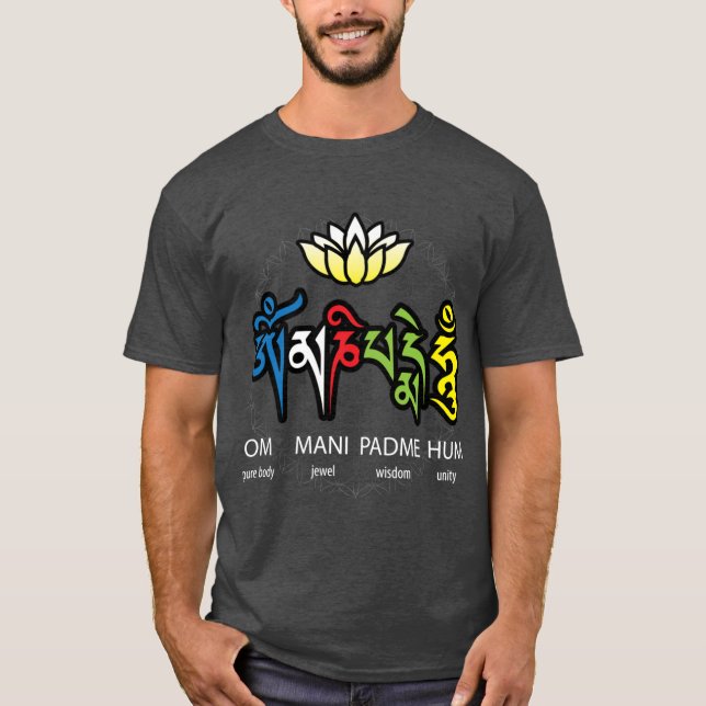 T-shirt Om Mani Padme Hum Mantra girl (Devant)