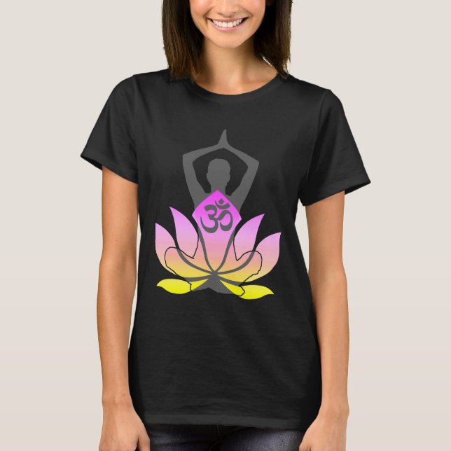 T-shirt OM Namaste Spirituelle Lotus Fleur Yoga Pose (Devant)