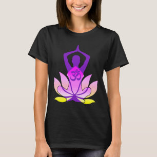 T-shirt OM Namaste Spirituelle Lotus Fleur Yoga Pose Paste