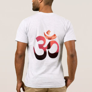 T-shirt Om Tree Sun Mantra Yoga Mens Double Côté