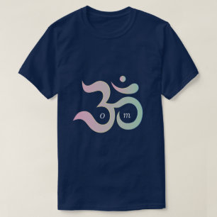 T-shirt Om zen yoga fitness fitness gym pastel bleu foncé
