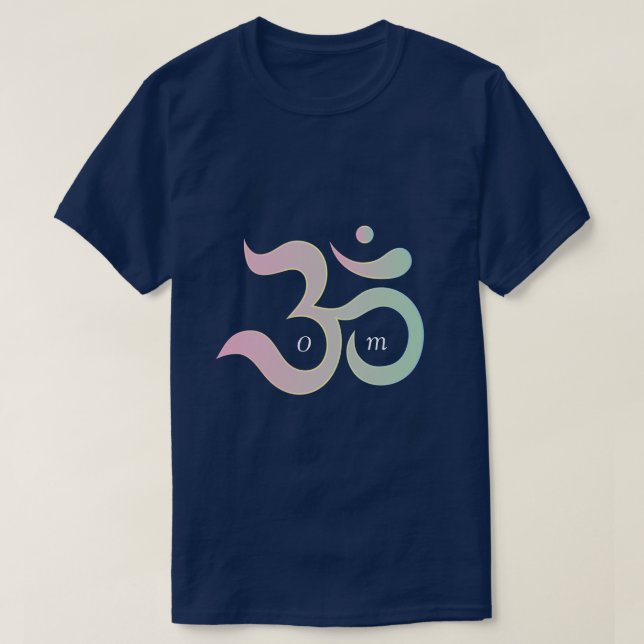 T-shirt Om zen yoga fitness fitness gym pastel bleu foncé (Design devant)