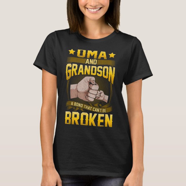 T-shirt Oma And Grandson A Bond That Can't Be Broken Shirt (Devant)