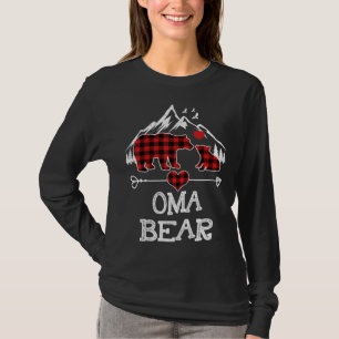 T-shirt Oma Bear Pajama de Noël Rouge Plaid Buffalo Famill