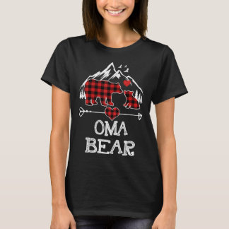 T-shirt Oma Bear Pajama de Noël Rouge Plaid Buffalo Famill