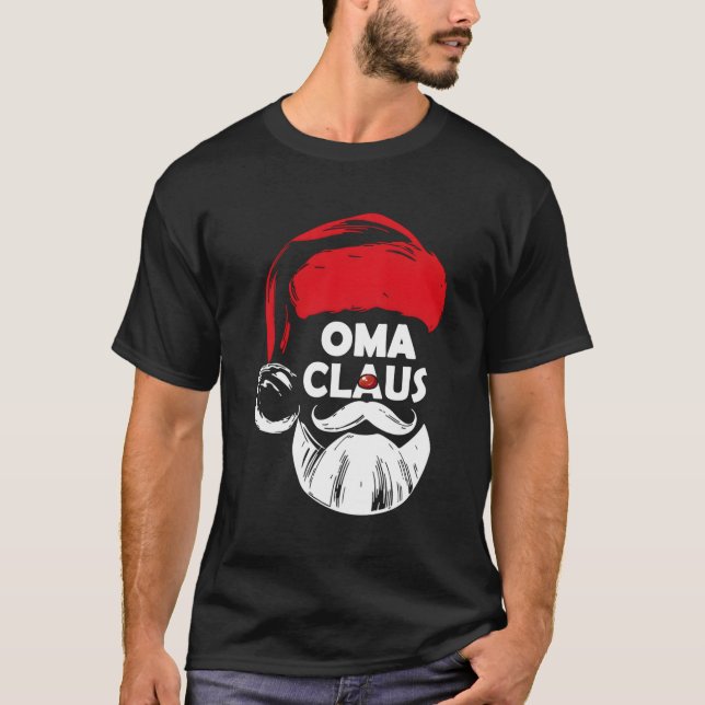 T-shirt Oma Claus Pajama Famille Correspondant À Noël (Devant)