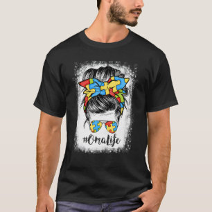 T-shirt Oma Life Chignon Désordonné Bandeau Lunettes Autis