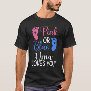 T-shirt Oma Rose Ou Bleu Vous Aime Fête De Révélation De S