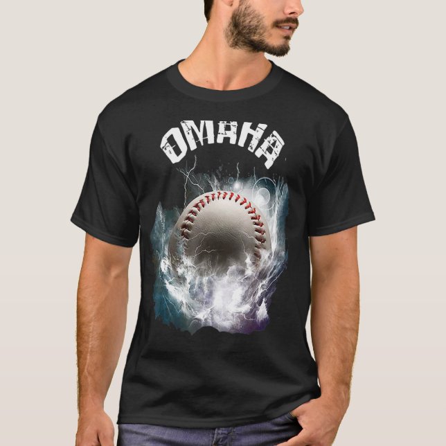 T-shirt Omaha Baseball Retro (Devant)