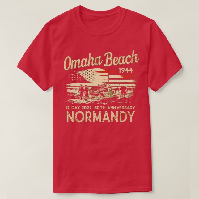 T-shirt Omaha Beach 1944 Jour 2024 80ème anniversaire Norm (Design devant)