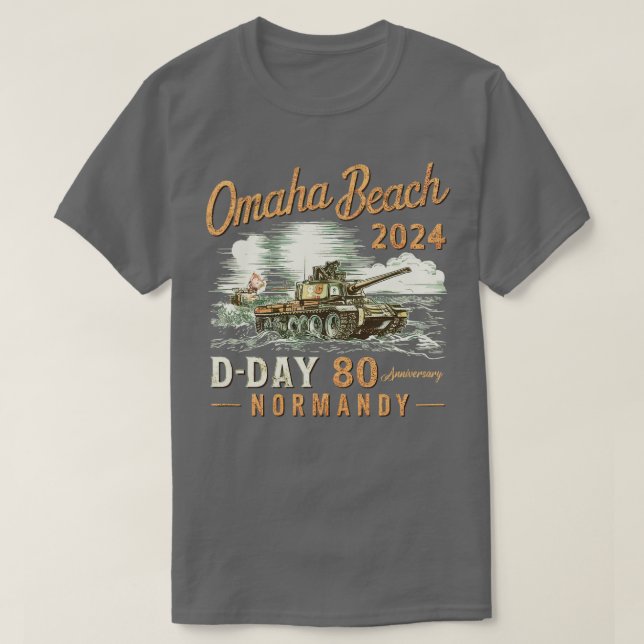 T-shirt Omaha Beach 1944 Jour 2024 80ème anniversaire Norm (Design devant)