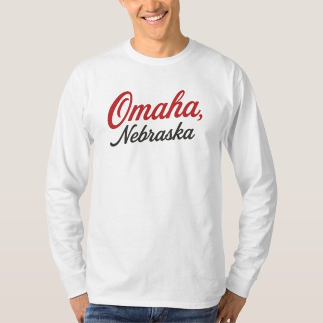 T-shirt Omaha Nebraska Script Design | Classic Midwest Cit (Devant)