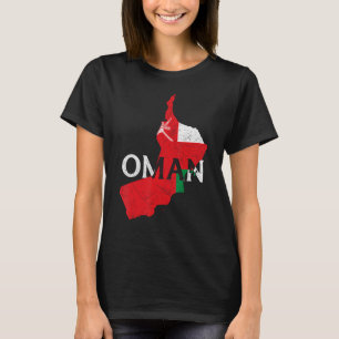 T-shirt Oman Carte du pays Drapeau Fière patriotique omana
