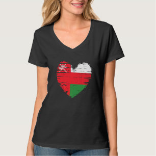 T-shirt Oman Coeur Omani Drapeau Omani Pride