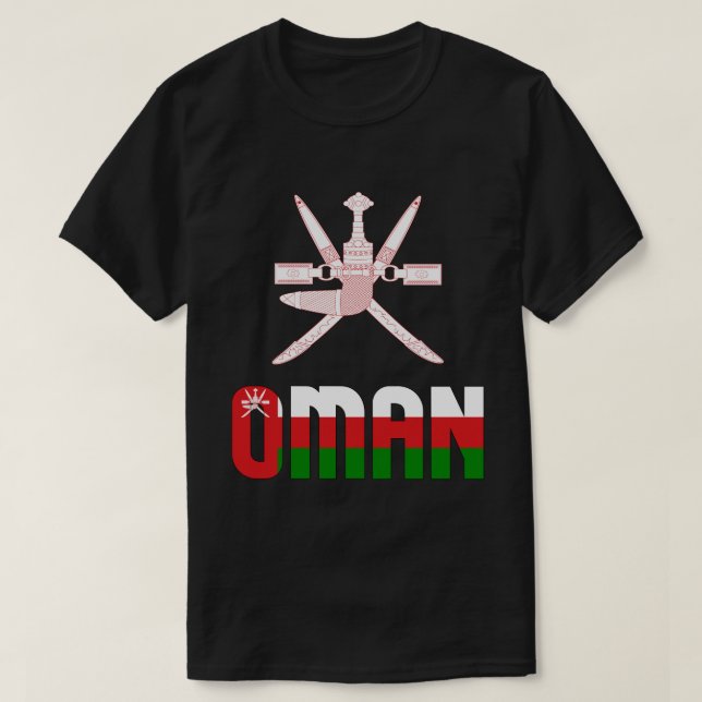 T-shirt Oman Drapeau et blason Patriotique (Design devant)