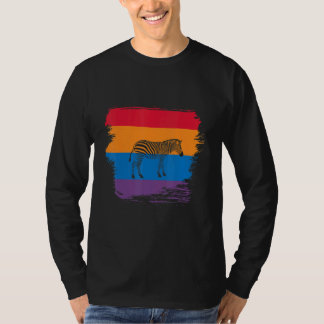 T-shirt Ombre de zèbre avec drapeau coloré