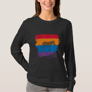 T-shirt Ombre de zèbre avec drapeau coloré