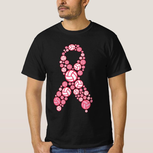 T-shirt ombre du cancer du sein de volley-ball (Devant)