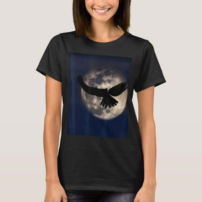 T-shirt Ombre Gothique D'Un Oiseau De Prey (Devant)