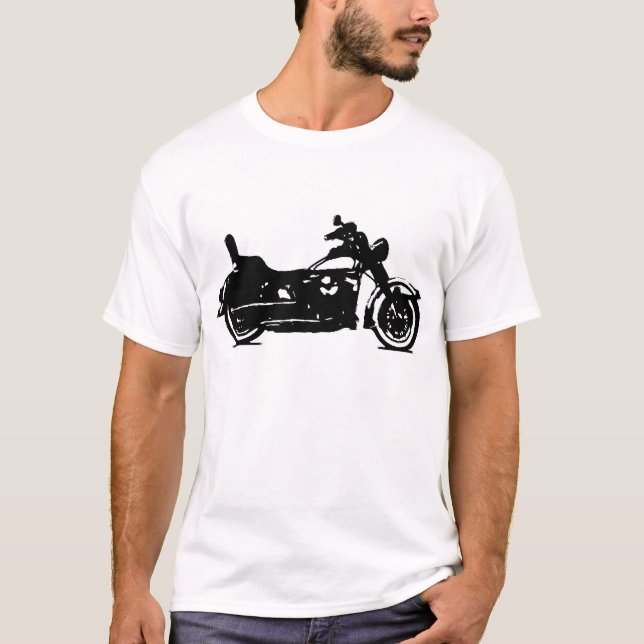 T-shirt Ombre motocyclette vintage (Devant)