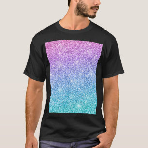 T-shirt Ombre Parties scintillant bleu violet turquoise