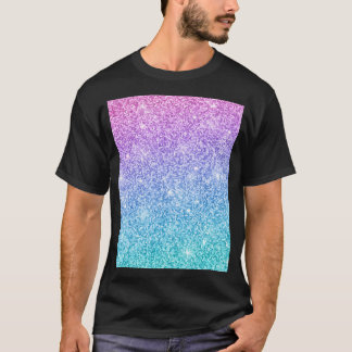 T-shirt Ombre Parties scintillant bleu violet turquoise