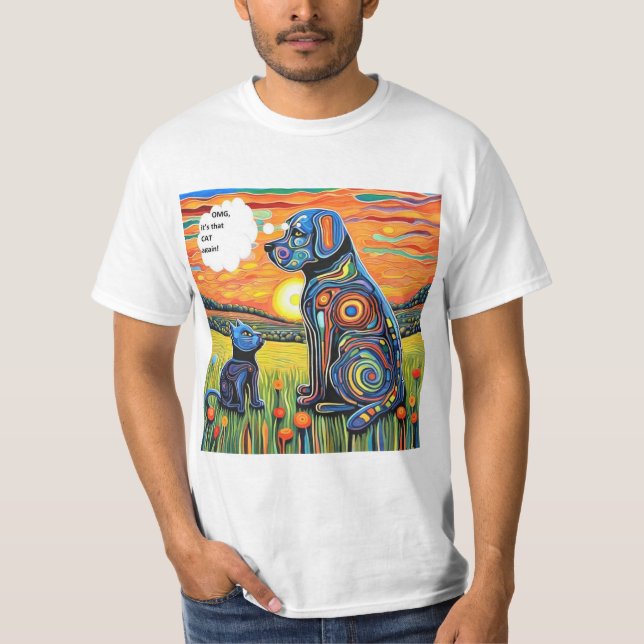 T-shirt OMG, c'est ce chat encore (Devant)