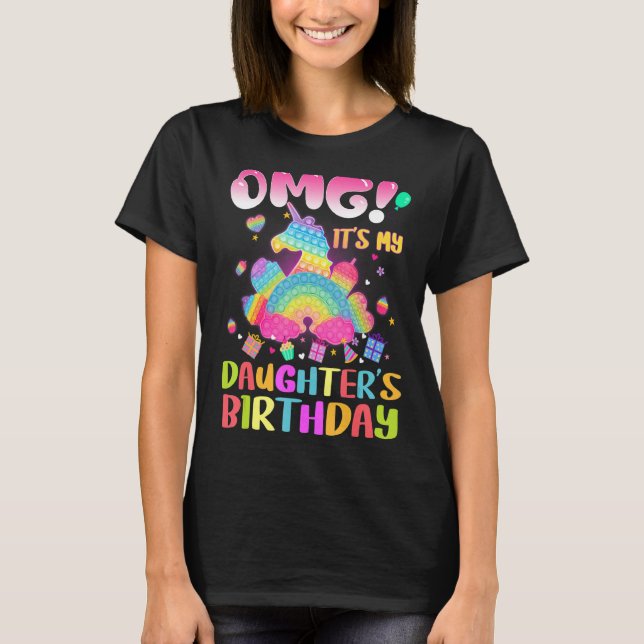T-shirt Omg C'est l'anniversaire de ma fille Popit Fidget  (Devant)