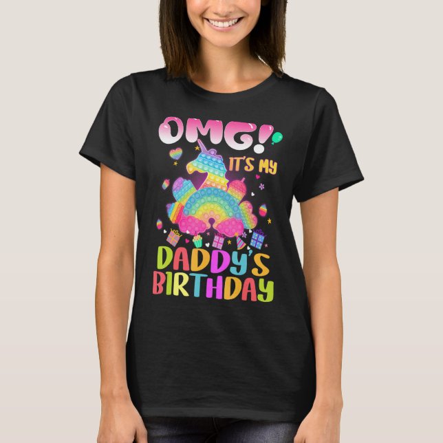 T-shirt Omg C'est l'anniversaire de mon père Popit Fidget  (Devant)