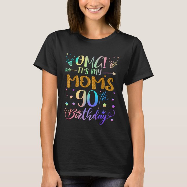 T-shirt OMG C'est les 90 ans de ma mère Douce 90 ans (Devant)