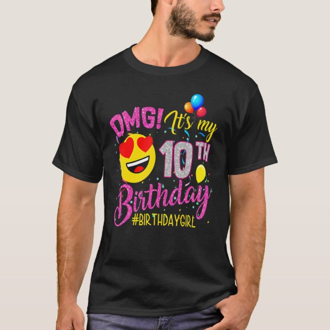 T-shirt OMG C'est ma 10e fille de 10 ans (Devant)