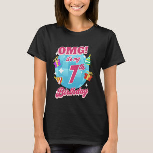 T-shirt OMG C'est ma 7e fête d'anniversaire 7 ans Filles K