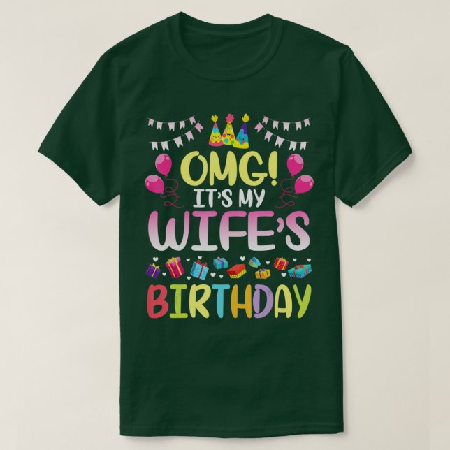T-shirt OMG C'Est Mes Filles Anniversaire Heureux Pour Moi (Design devant)