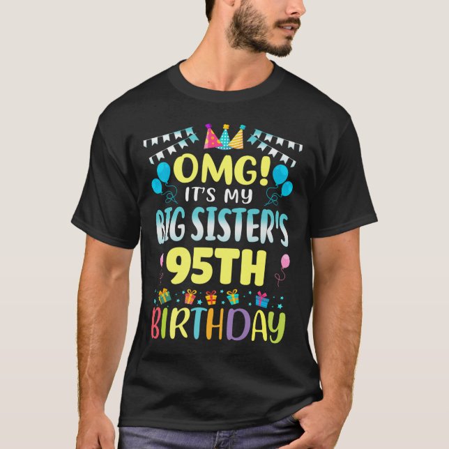 T-shirt Omg C'Est Mes Grandes Soeurs 95e Anniversaire Douc (Devant)