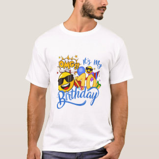 T-shirt OMG C'est mon 10e anniversaire garçon