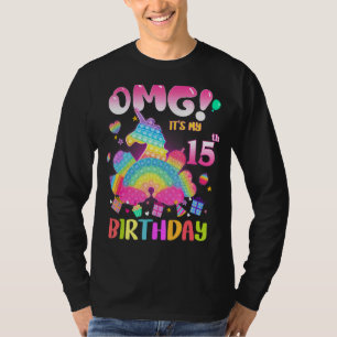 T-shirt Omg C'est mon 15e anniversaire fille Fidget 15 ans