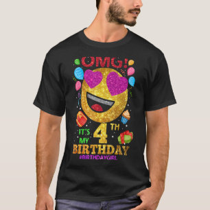 T-shirt Omg C'est mon 4e anniversaire fille 4 ans Annivers