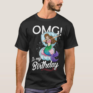 T-shirt OMG C'Est Mon Anniversaire Dabbing Mermaid Dab Dan