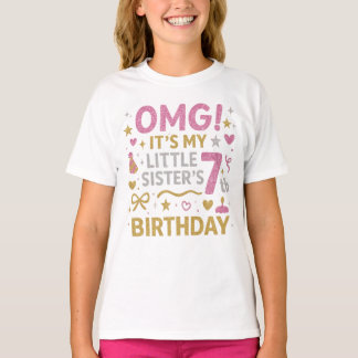 T-shirt OMG It’s My Little Sister’s 7th Birthday Glitter
