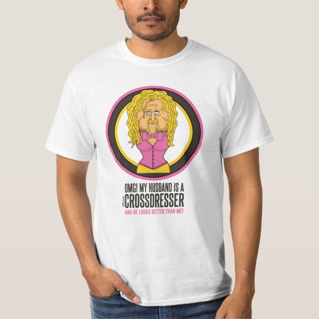 T-shirt OMG Mon mari est un caricaturiste amusant (Devant)