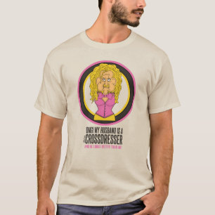 T-shirt OMG Mon mari est un travesti caricature drôle